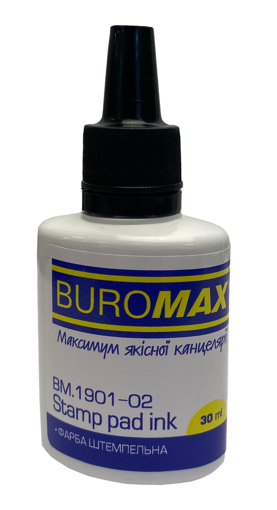 Штемпельна фарба Buromax 30мл на водній основі чорна BM.1901-02