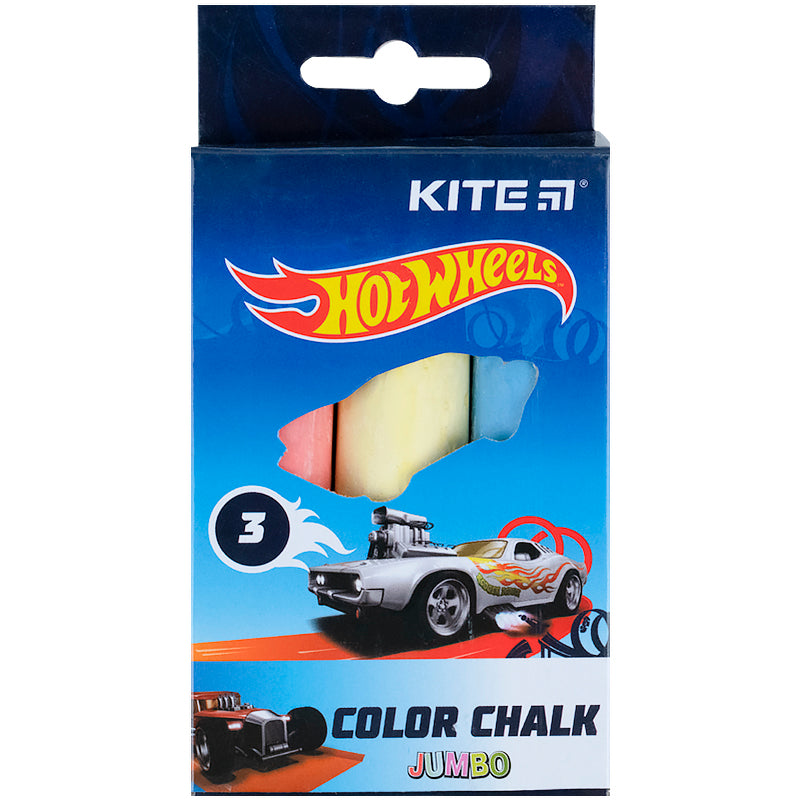 Крейда кольорова Kite Jumbo Hot Wheels 3 кольори HW21-077