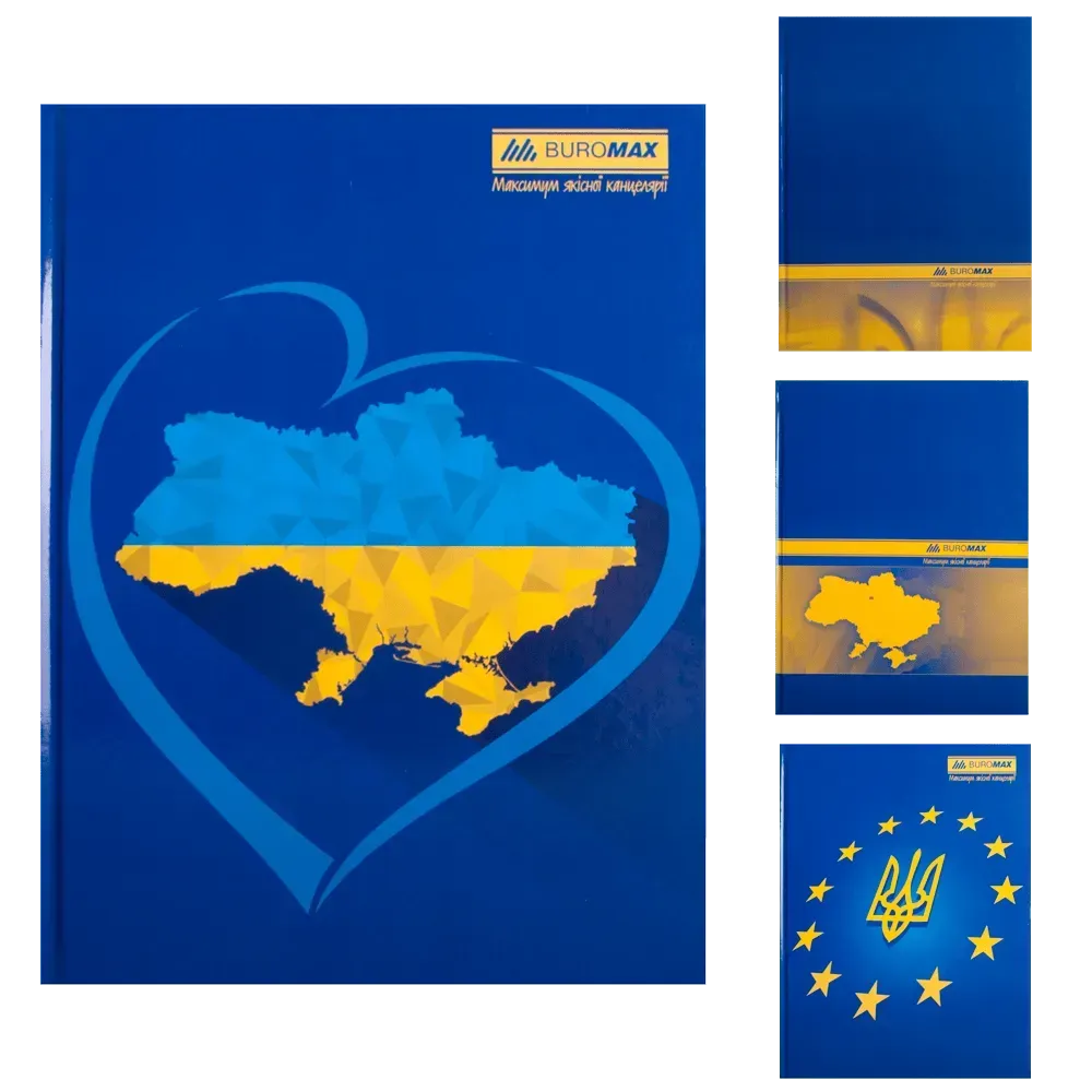 Книга канцелярська Buromax Ukraine А4 192 аркуши в клітинку асорті дизайнів BM.2404