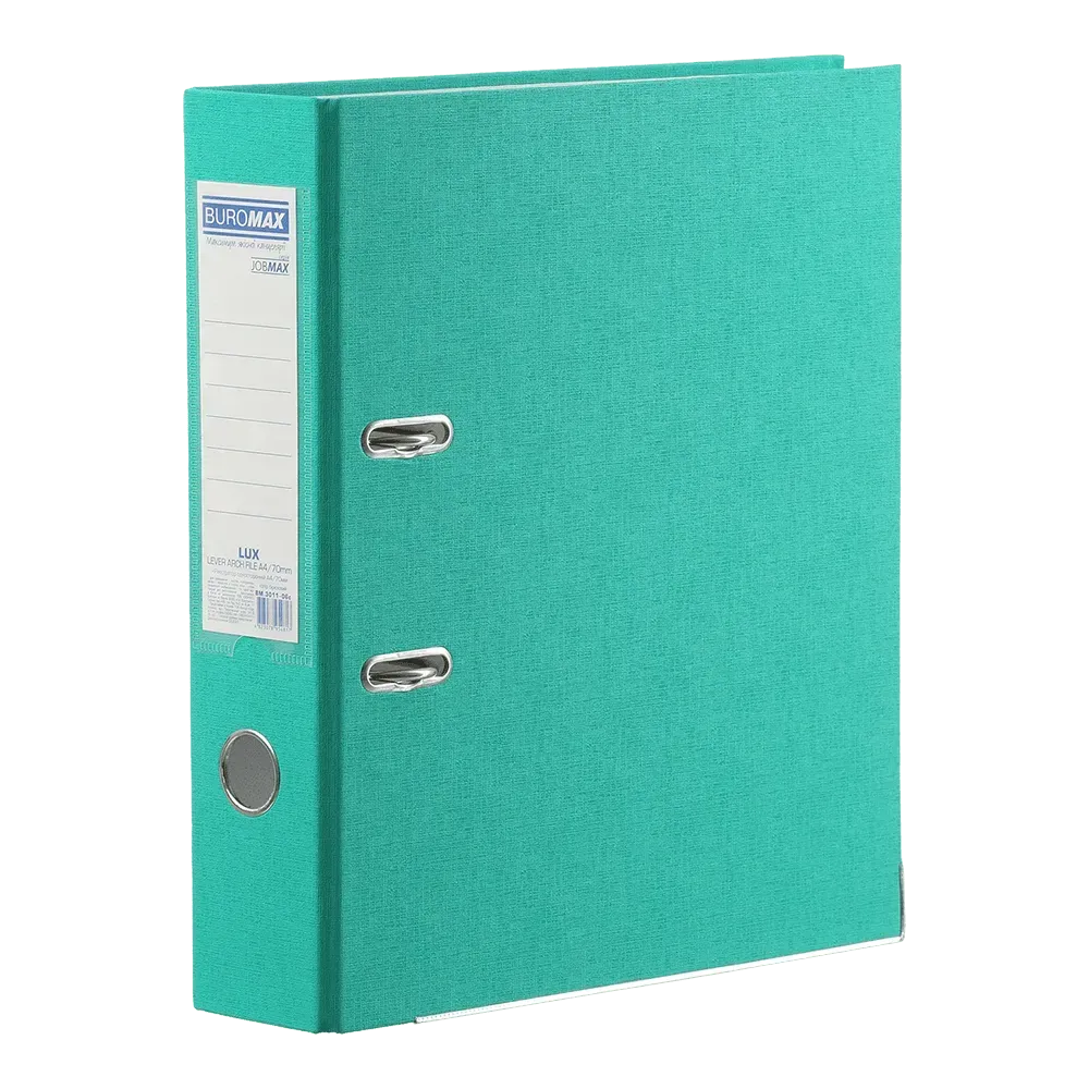 Папка-реєстратор А4 одностороння Buromax Lux 70 мм бірюзова BM.3011-06c