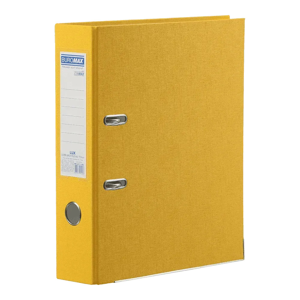 Папка-реєстратор А4 одностороння Buromax Lux 70 мм жовта BM.3011-08c