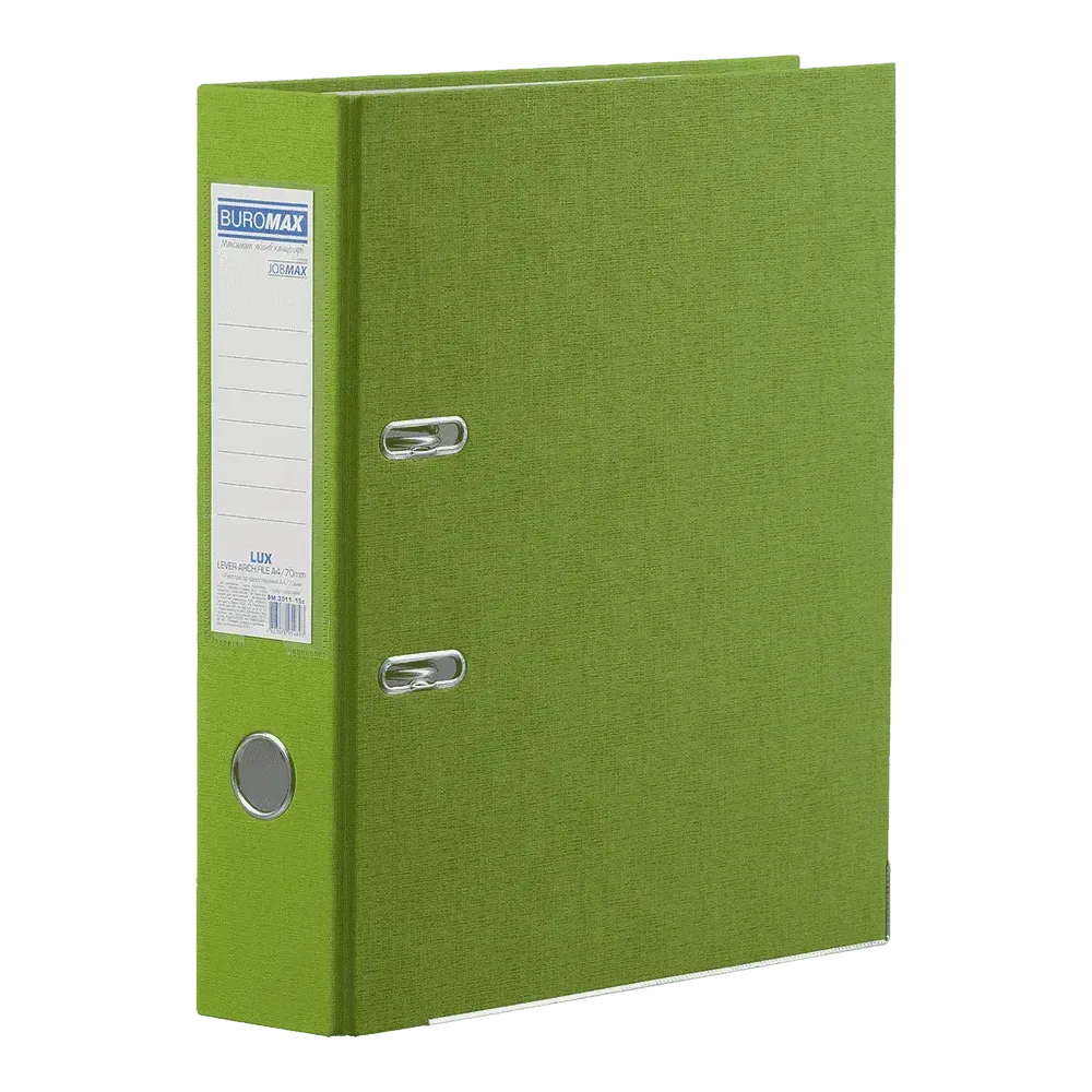 Папка-реєстратор А4 одностороння Buromax Lux 70 мм салатова BM.3011-15c
