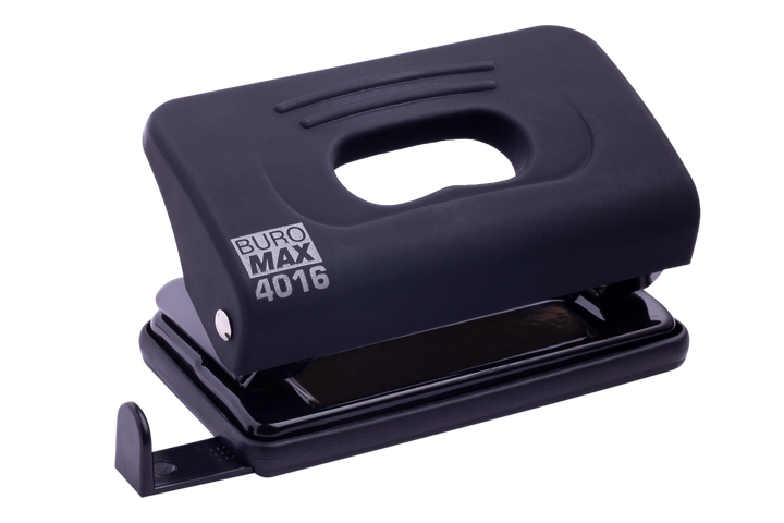 Діркопробивач Buromax пластиковий RUBBER TOUCH до 10 аркушів, чорний BM.4016-01