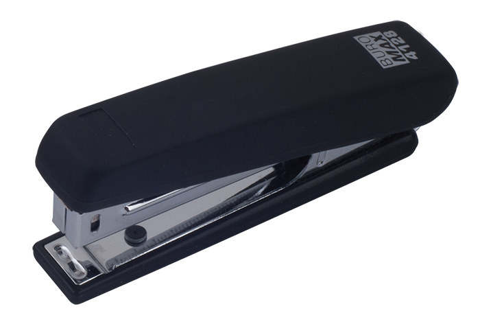 Степлер Buromax BM.4128-01 пластиковий RUBBER TOUCH 12 аркушів чорний