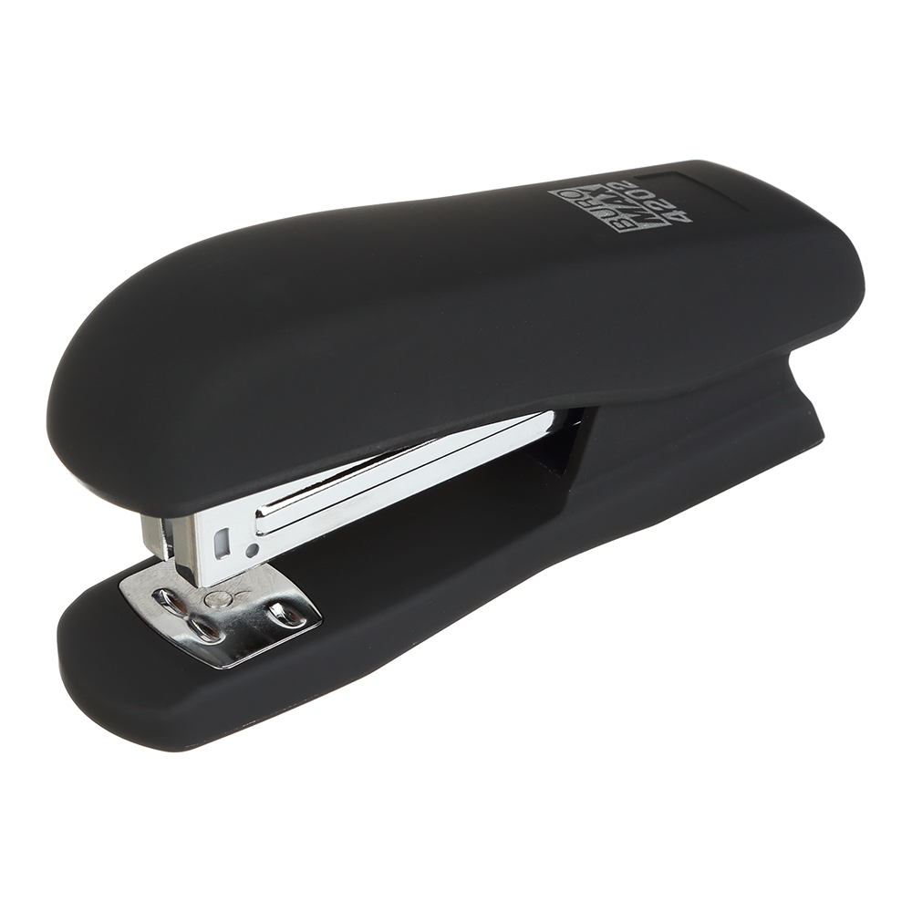 Степлер Buromax BM.4202-01 пластиковий RUBBER TOUCH 20 аркушів чорний	