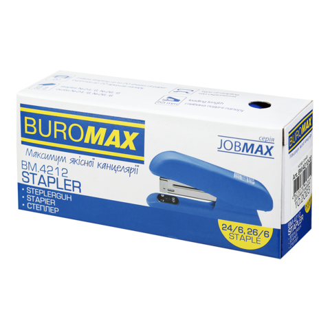 Степлер Buromax BM.4212-02 пластиковий 20 аркушів синій	. Фото 5