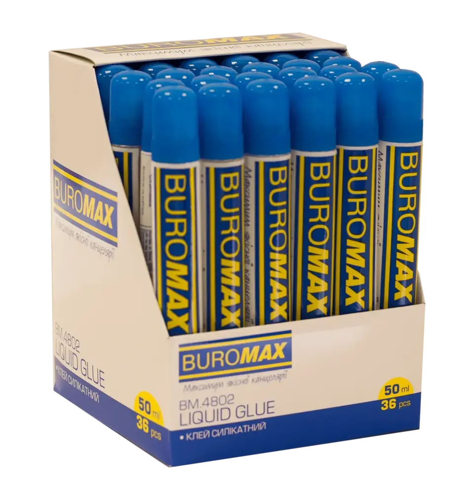 Клей силікатний Buromax з аплікатором 50 мл BM.4802