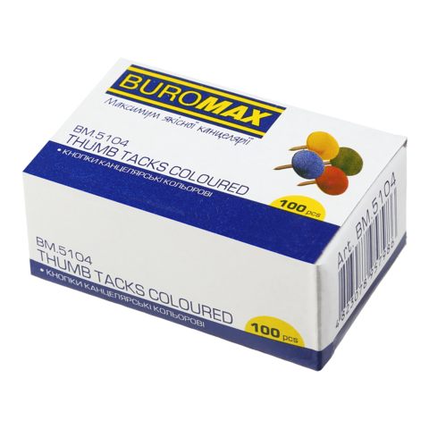 Кнопки кольорові Buromax 100 шт BM.5104