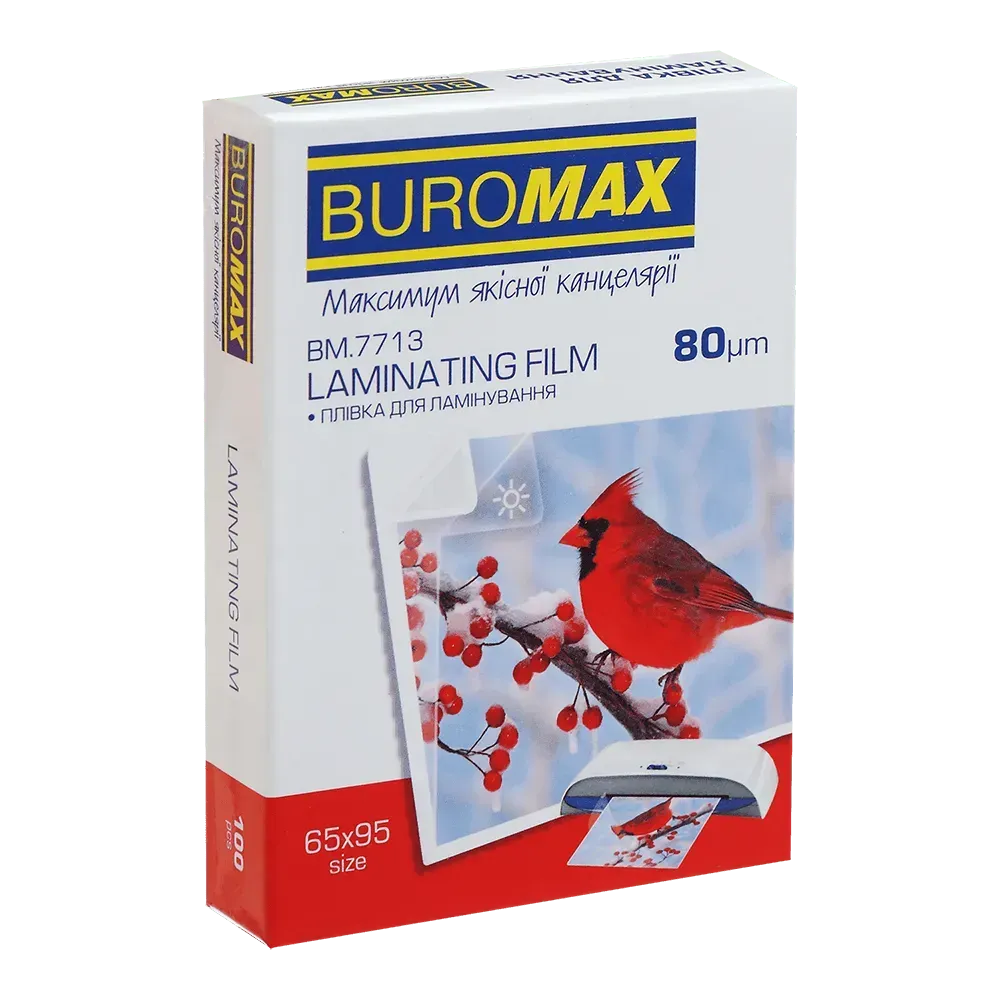 Плівка для ламінування 65x95мм Buromax 80 мкм глянцева 100 шт BM.7713