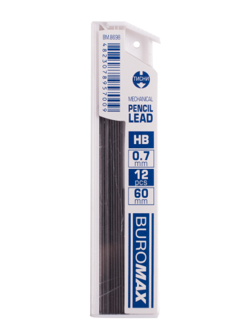 Стрижні до механічних олівців Buromax HB 0.7 мм 12 шт BM.8698
