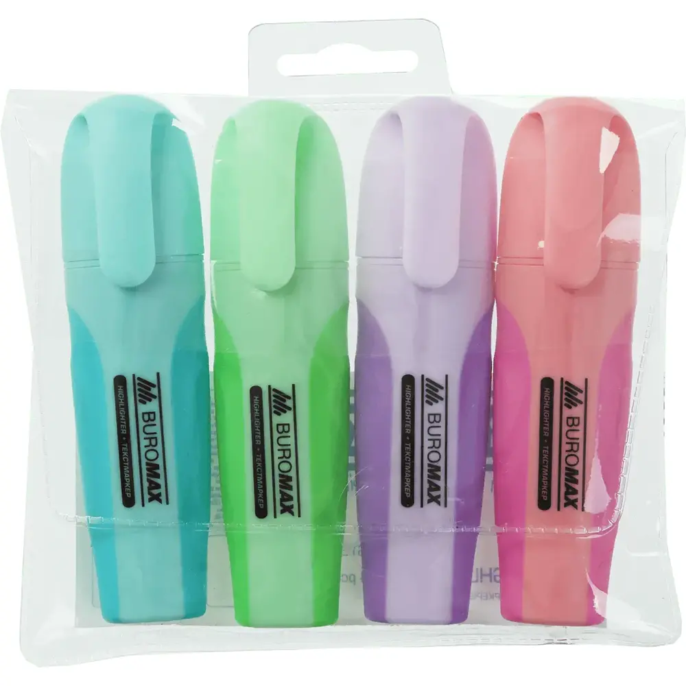 Набір із 4-х текстових маркерів Buromax Pastel 2-4 мм BM.8905-94
