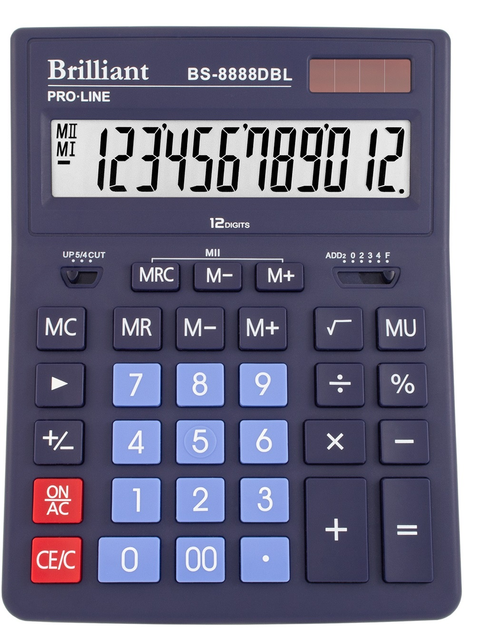 Калькулятор Brilliant 12 розрядів, синій BS-8888DBL