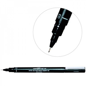 Лайнер uni PiN 0.3мм fine line чорний	 PIN03-200.Black
