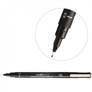 Лайнер uni PiN 0.5мм fine line чорний	 PIN05-200.Black