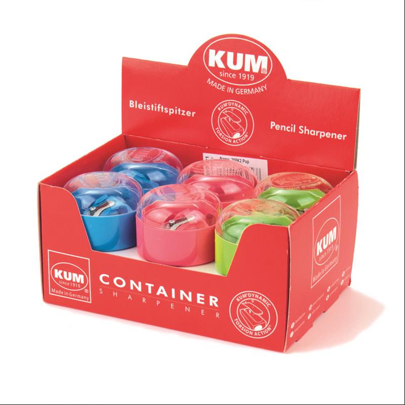 Точилка Kum з контейнером кругла 2 отвори (12 шт) 208К2