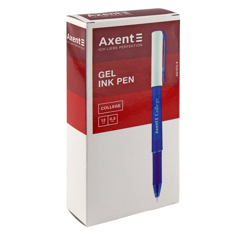 Ручка гелева Axent College AG1075-01-A, 0.5 мм, чорна. Фото 2
