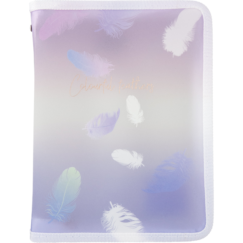 Папка об'ємна на блискавці Axent Colourful Feather 1808-93-A, А5+