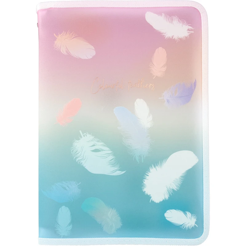Папка об'ємна на блискавці Axent Colourful Feather 1807-09-A, А4+