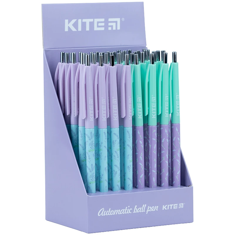 Ручка кулькова автоматична Kite Flowers K21-361-2, синя