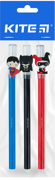 Набір гелевих ручок пиши-стирай Kite DC Comics 3 штуки синіх (DC22-352/03/P)