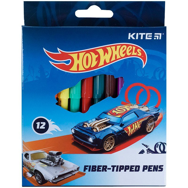 Фломастери Kite Hot Wheels 12 кольорів HW21-047