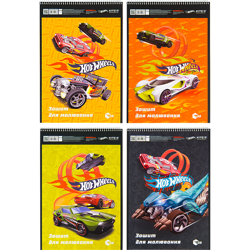 Альбом для малювання Kite Hot Wheels HW22-243, 30 аркушів