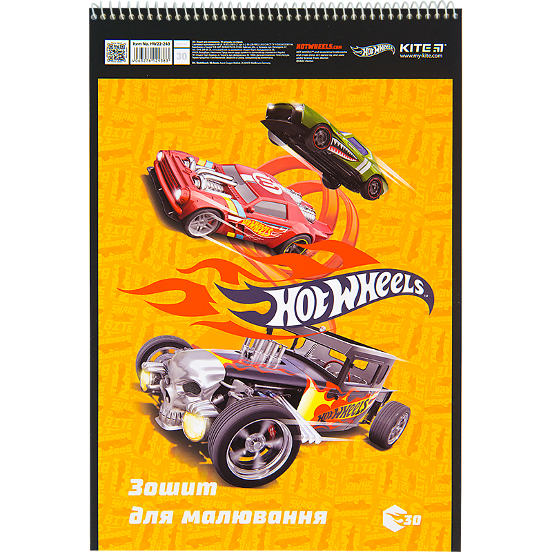 Альбом для малювання Kite Hot Wheels HW22-243, 30 аркушів. Фото 3