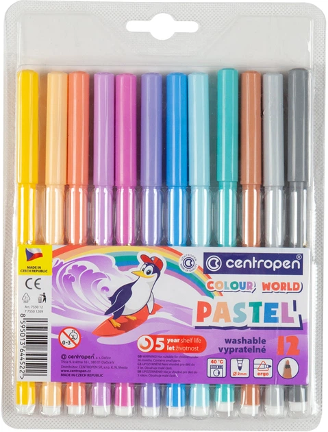 Фломастери Centropen пастельні набір 12 шт 7550/1209 TP