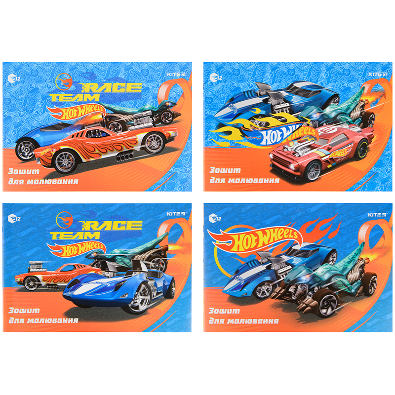 Альбом для малювання Kite Hot Wheels HW22-241, 12 аркушів