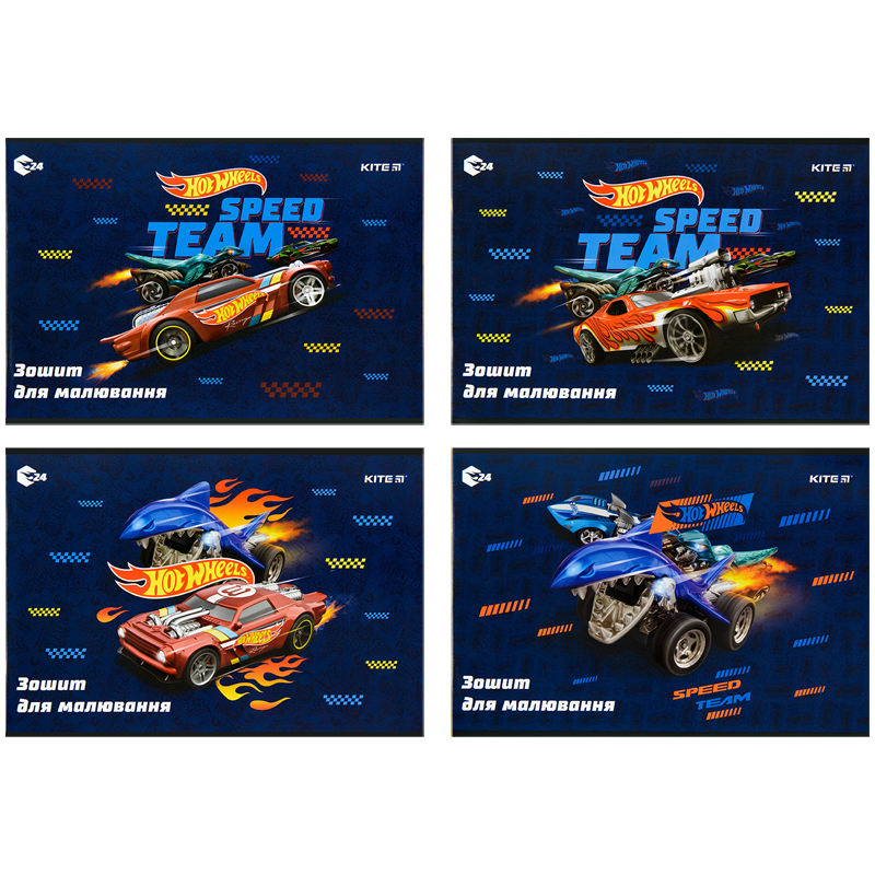 Альбом для малювання Kite Hot Wheels HW22-242, 24 аркуша