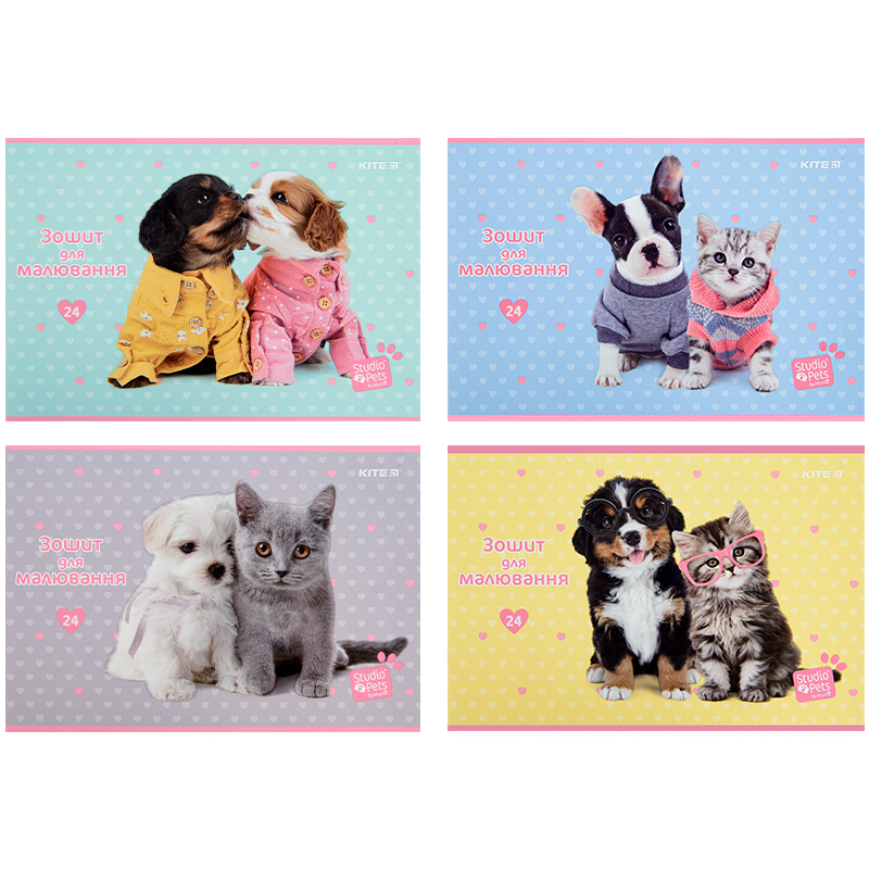 Альбом для малювання Kite Studio Pets SP22-242, 24 аркуша