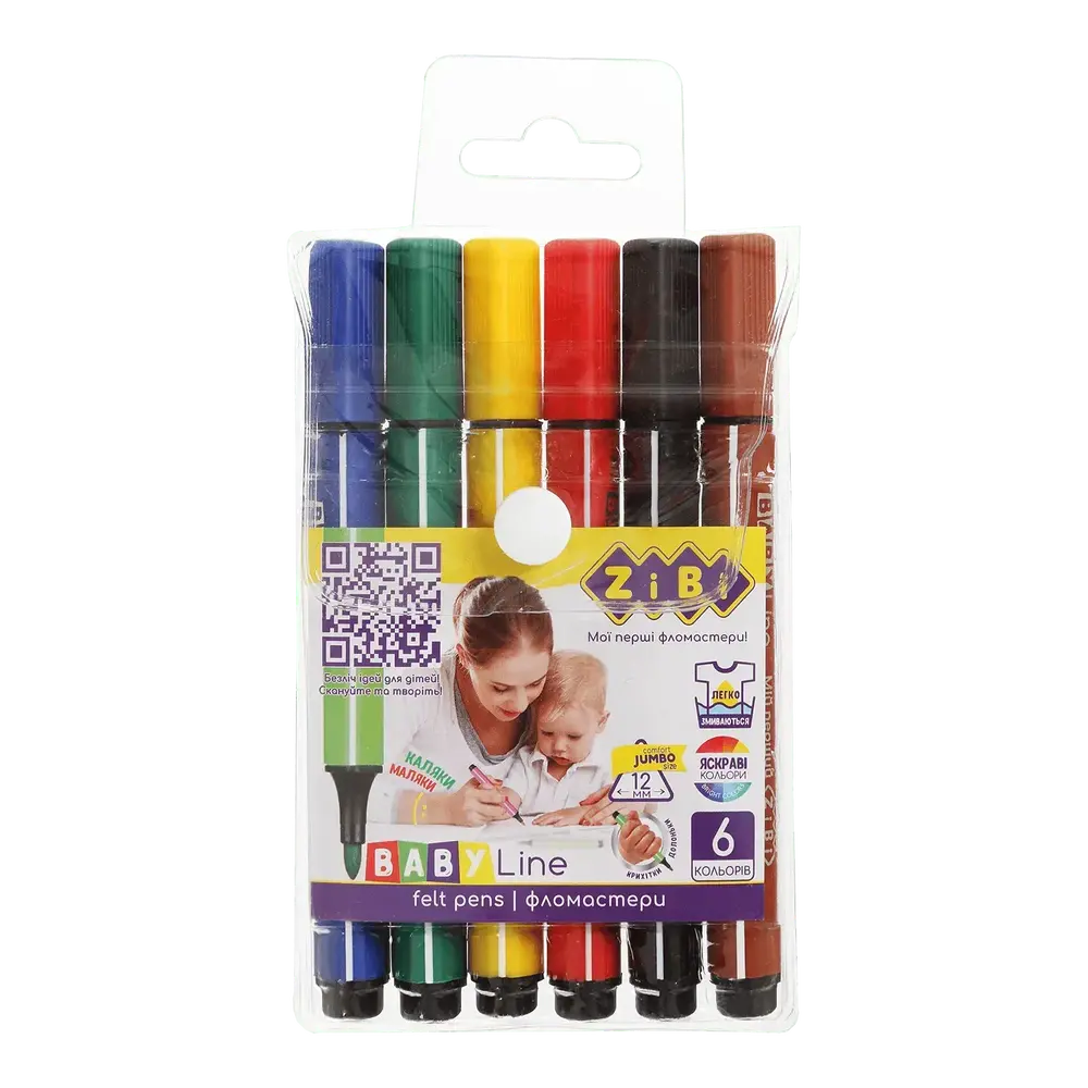 Фломастери Zibi JUMBO 6 кольорів BABY Line ZB.2806