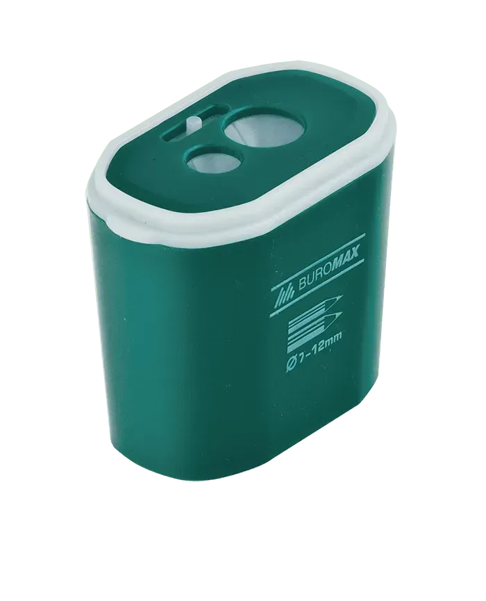 Чинка для олівців з контейнером Buromax Drum на 2 отвори асорті. Фото 2