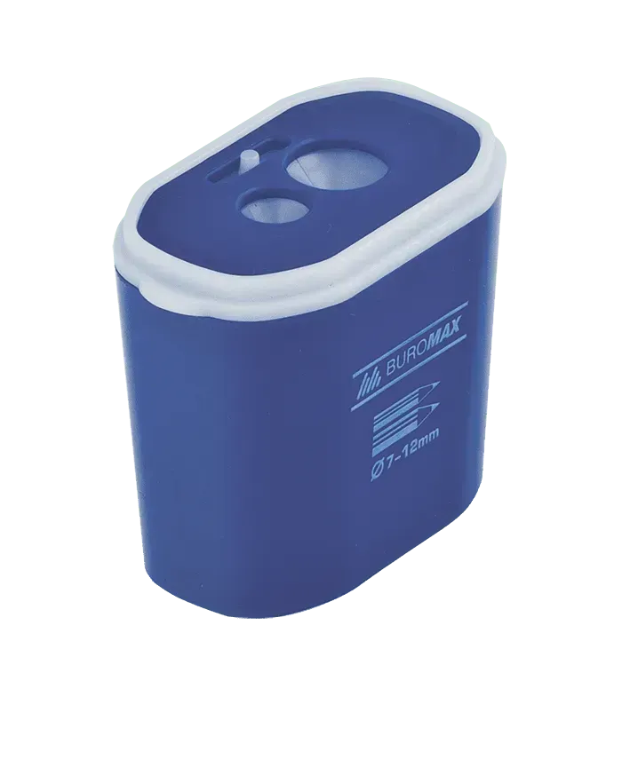 Чинка для олівців з контейнером Buromax Drum на 2 отвори асорті