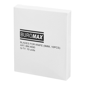 Леза для ножів Buromax 9 мм (10 лез в упаковці). Фото 3
