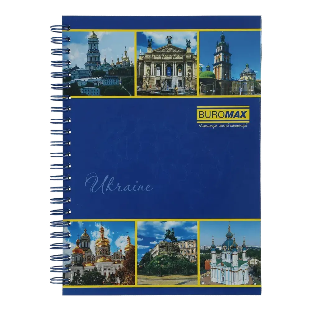 Блокнот на пружині збоку Buromax My Country A5 96 аркушів в клітинку асорті дизайни BM.2412. Фото 2