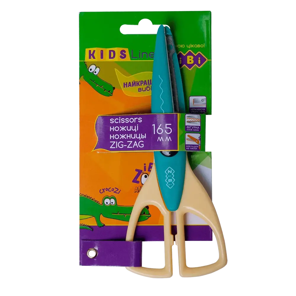 Ножиці дитячі ZiBi Зіг-Заг 165 мм зелені KIDS Line ZB.5020-04