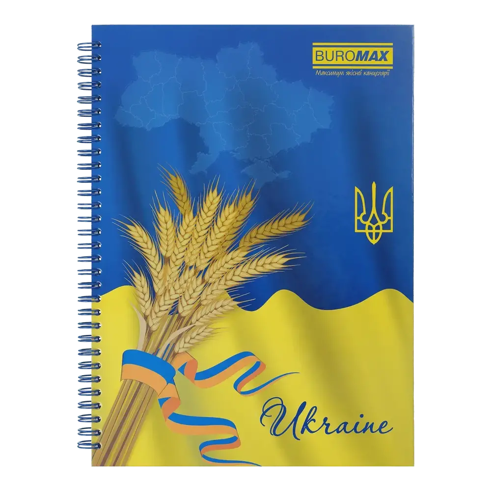 Блокнот на пружині збоку Buromax My Country A4 96 аркушів в клітинку асорті дизайни BM.2432