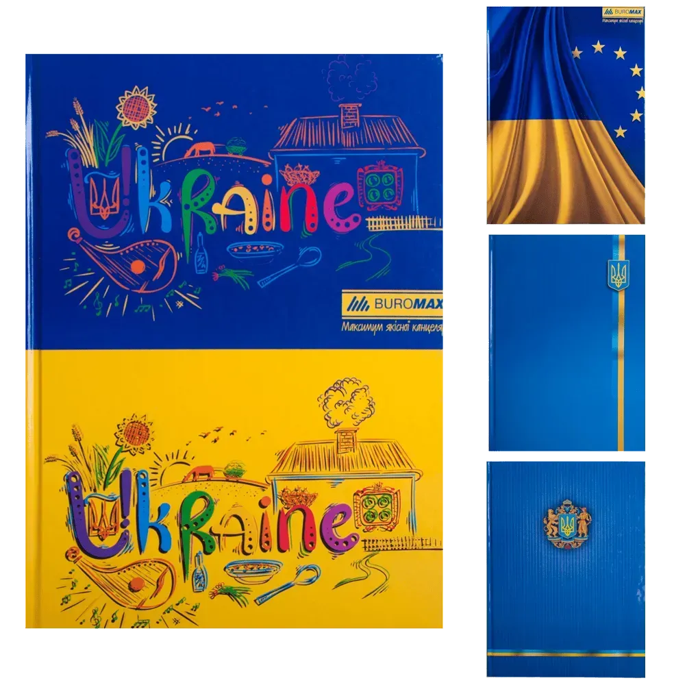 Книга канцелярська Buromax Ukraine А4 96 аркушів в клітинку асорті дизайнів BM.2400-38