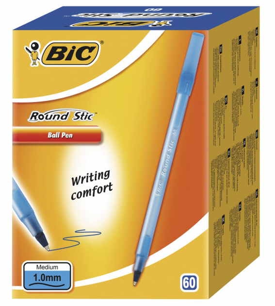 Ручка Bic Round Stic 1 мм синій, без ШК bc89324