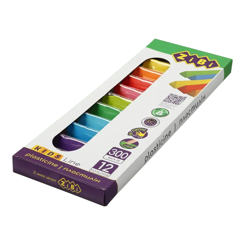 Пластилін ZiBi 12 кольорів 300 г KIDS Line ZB.6227 (12 шт)