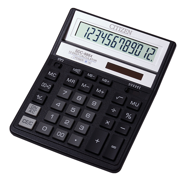 Калькулятор Citizen чорний 12 розрядів SDC-888 TII