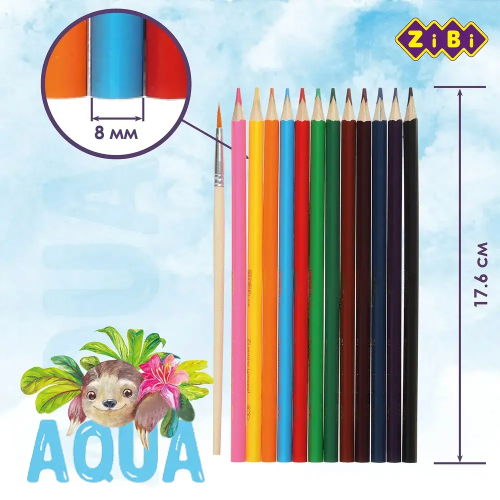 Олівці кольорові ZiBi акварельні KIDS Line 12 кольорів ZB.2475. Фото 3