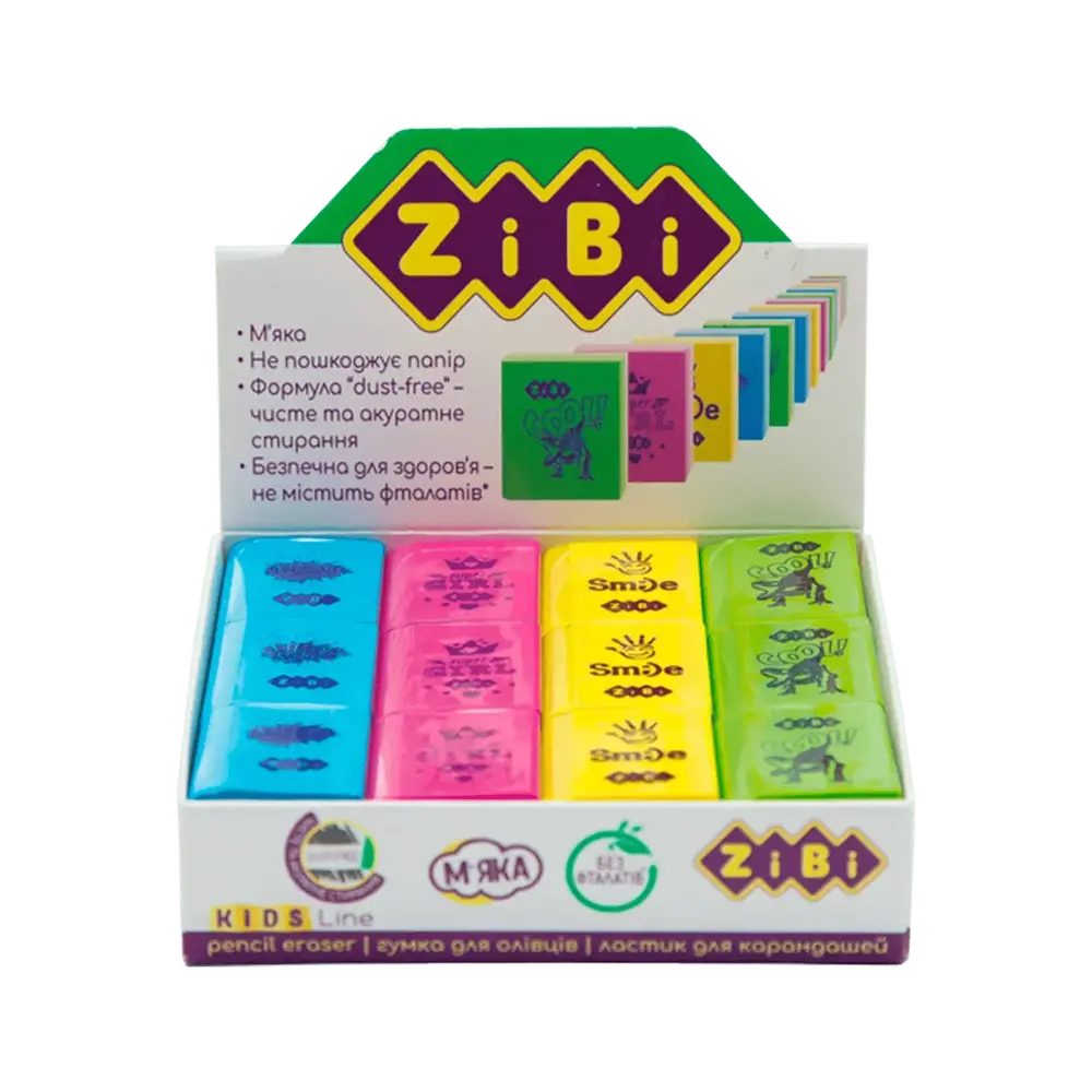 Гумка ZiBi Книжка 30x25x8 мм KIDS Line ZB.5454 (36 шт)