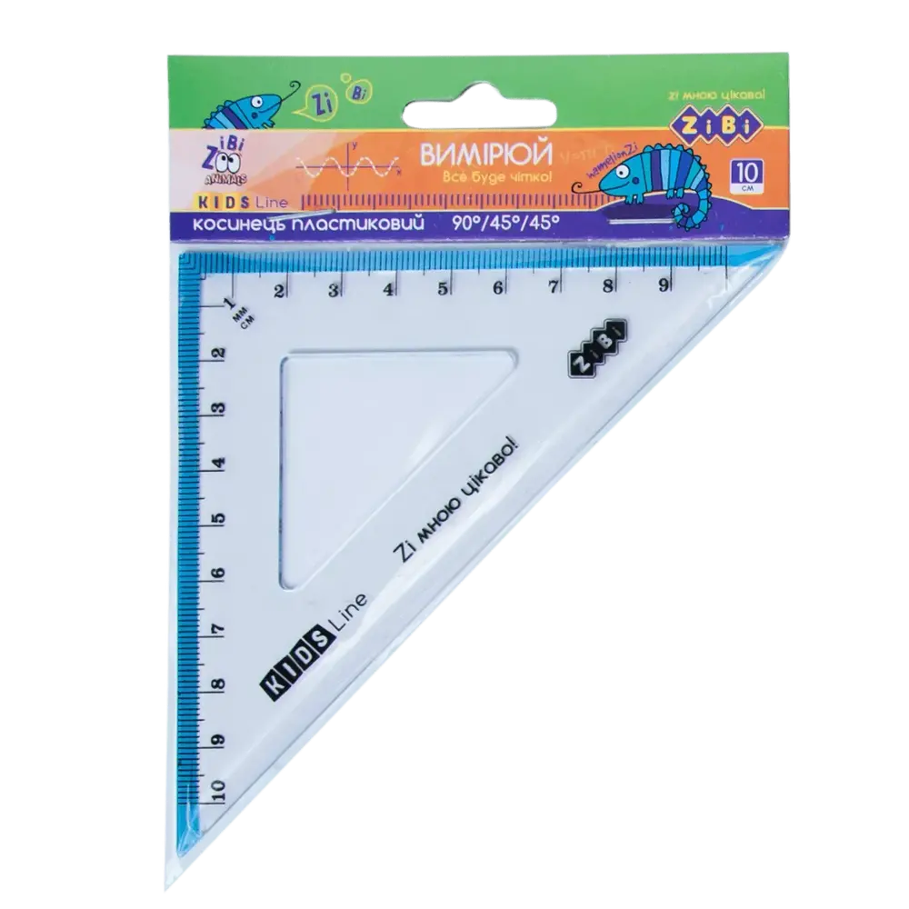 Косинець ZiBi 100 мм 45° та 90° з блакитною смужкою KIDS Line ZB.5620-14