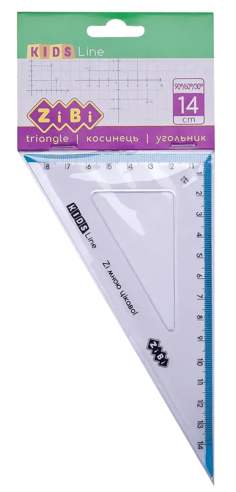 Косинець ZiBi 140 мм 60° та 90° з блакитною смужкою KIDS Line	 ZB.5622-14