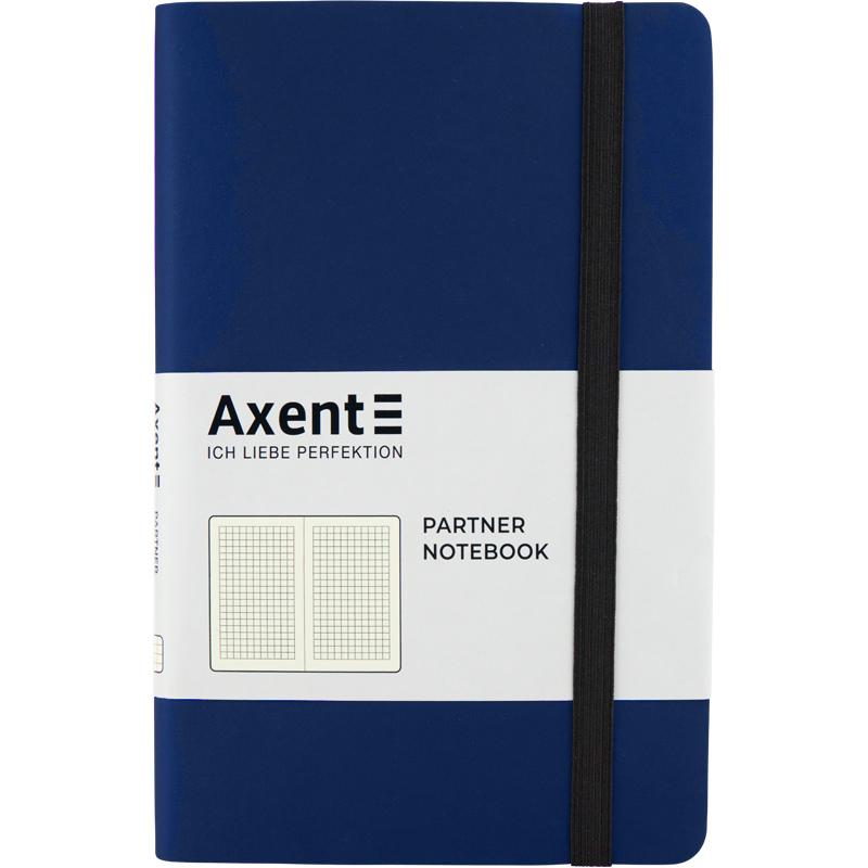 Книга записна Axent Partner Soft 8206-02-A, A5-, 125x195 мм, 96 аркушів, клітинка, гнучка обкладинка, синя