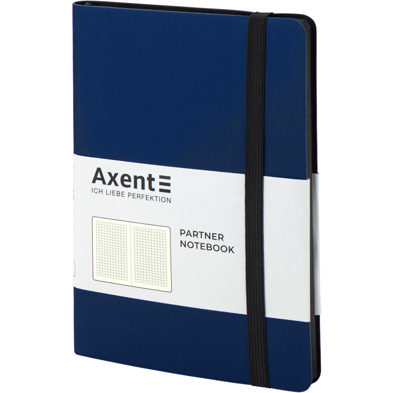 Книга записна Axent Partner Soft 8206-02-A, A5-, 125x195 мм, 96 аркушів, клітинка, гнучка обкладинка, синя. Фото 2