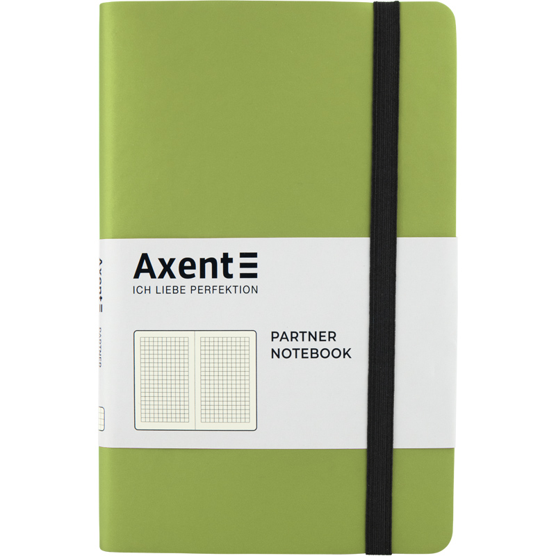 Книга записна Axent Partner Soft 8206-09-A, A5-, 125x195 мм, 96 аркушів, клітинка, гнучка обкладинка, салатова