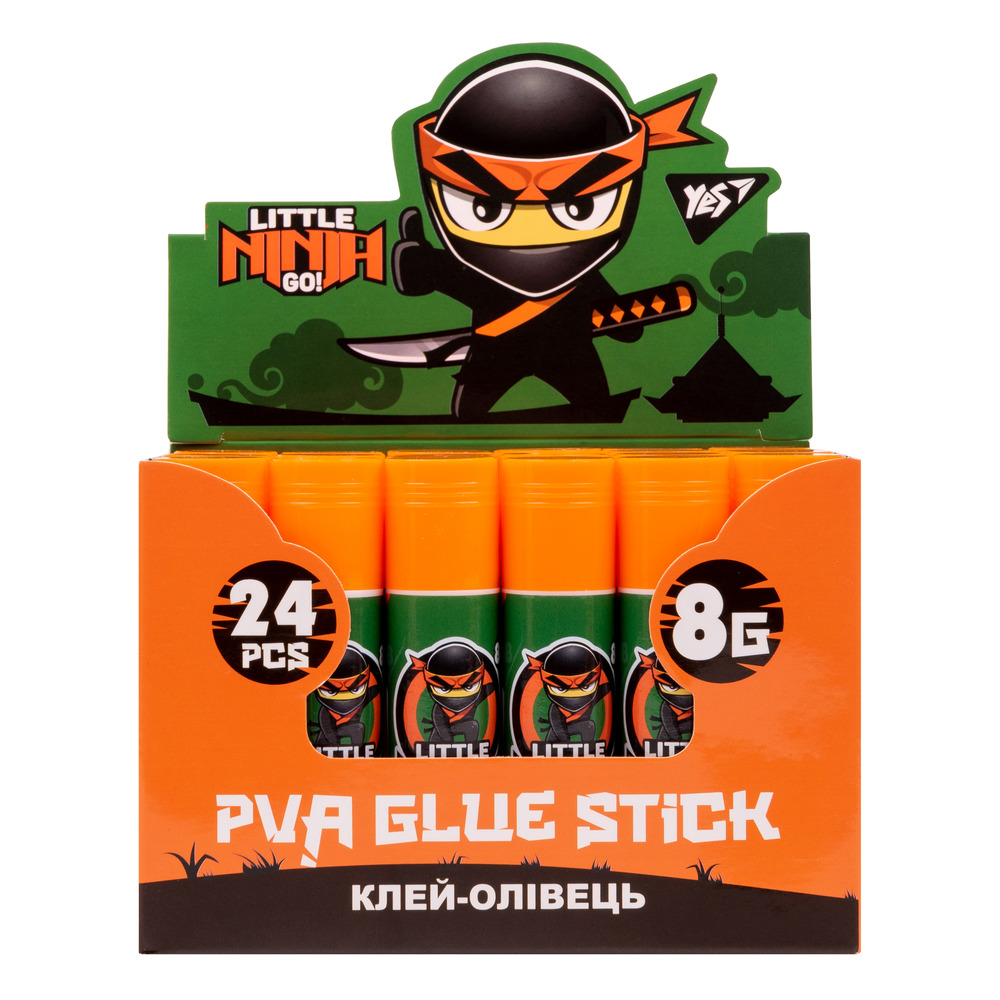 Клей-олівець Yes 8г PVA Ninja 320283 (24 шт)